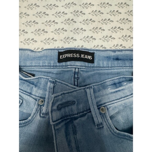 Express Jeans Womens Size 8 Mid Rise Light Wash Skinny Ankle Stretch Jeans - Picture 5 of 9